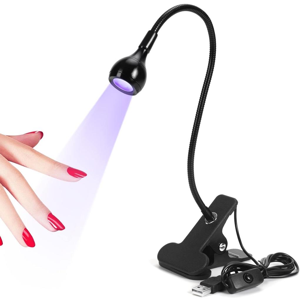BayPort Flexible Neck UV Lamp for Manicure-Pedicure, 30% Increased Intensity, Black