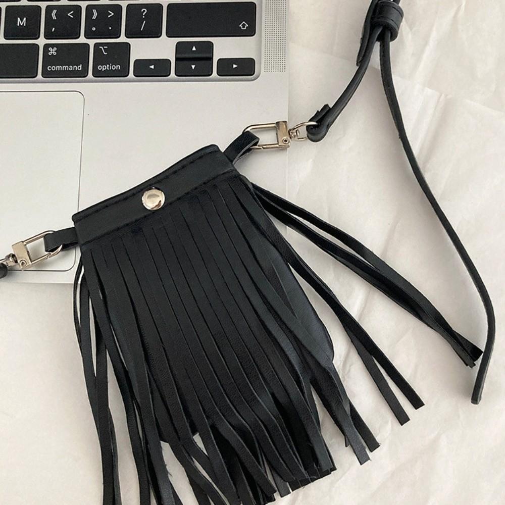 PU Leather Waistband with Bag Zinc Zinc Alloy Pocket Belts Waist Bag Tassel Belt  Streetwear