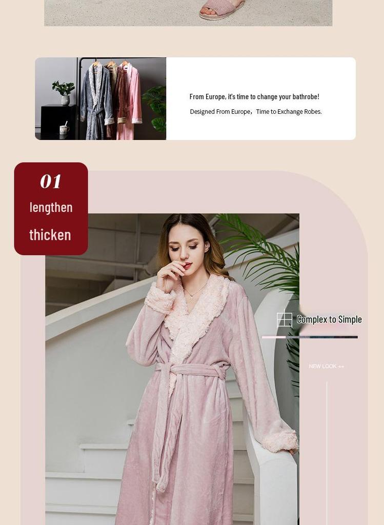 Robe de pyjama en flanelle d'hiver 2021 pour femmes et couples avec col en fausse fourrure