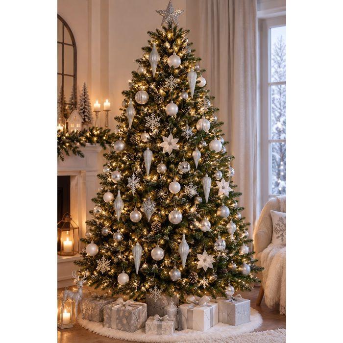 Lot de 2 suspensions de Noël en forme de glaçon – Argenté