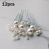 12pcs Simple Faux Pearl Handmade Hairpins | Fashionable Versatile Prom Accessories, Alloy and Resin Material