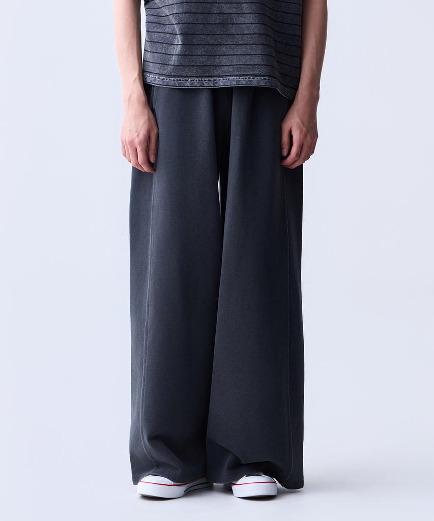 ADERNM Vintage Raw Edge Wide Pants Charcoal