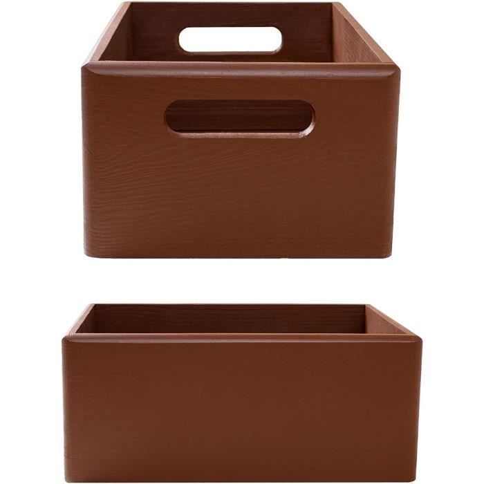 Aufbewahrungsbox aus Holz - Braun - 30 x 20 x 13 cm - Griffe - Truhe für Spielzeug