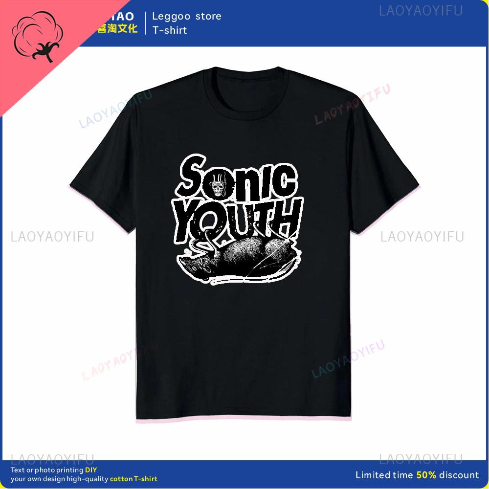 The Unique Sonic Youth Retro Rock Tshirt Is a Fashionable and Trendy Streetwear for Casual Shortsleeved Cotton Men and Women