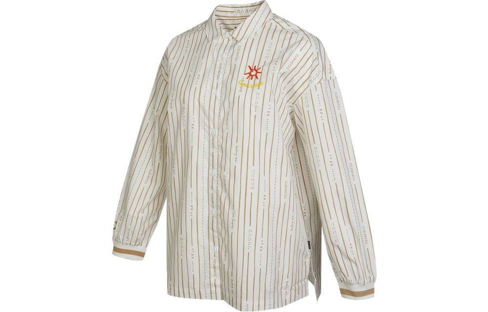 Converse Shirts Women s Beige Lapel Moderate Shirt 10024882-A02 S