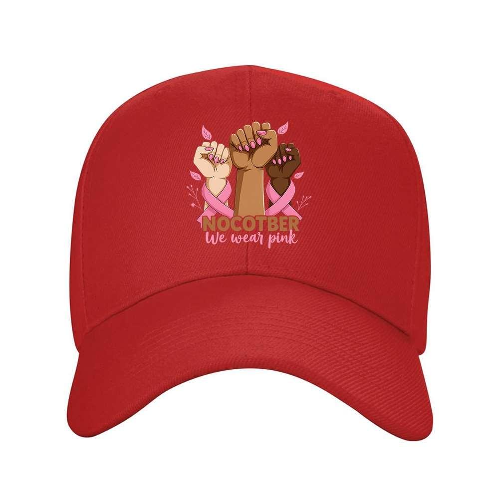 Breast Cancer Awareness Cap Multicolor Fist Pink Ribbon Adjustable Baseball Hat