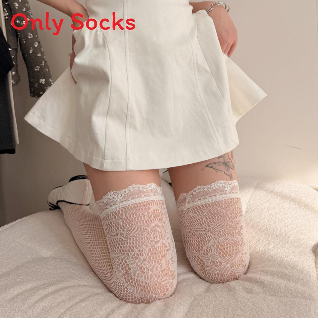 Spring Girl Lace Mesh Kneehigh Socks With Breathable Elastic For Summer Fashion