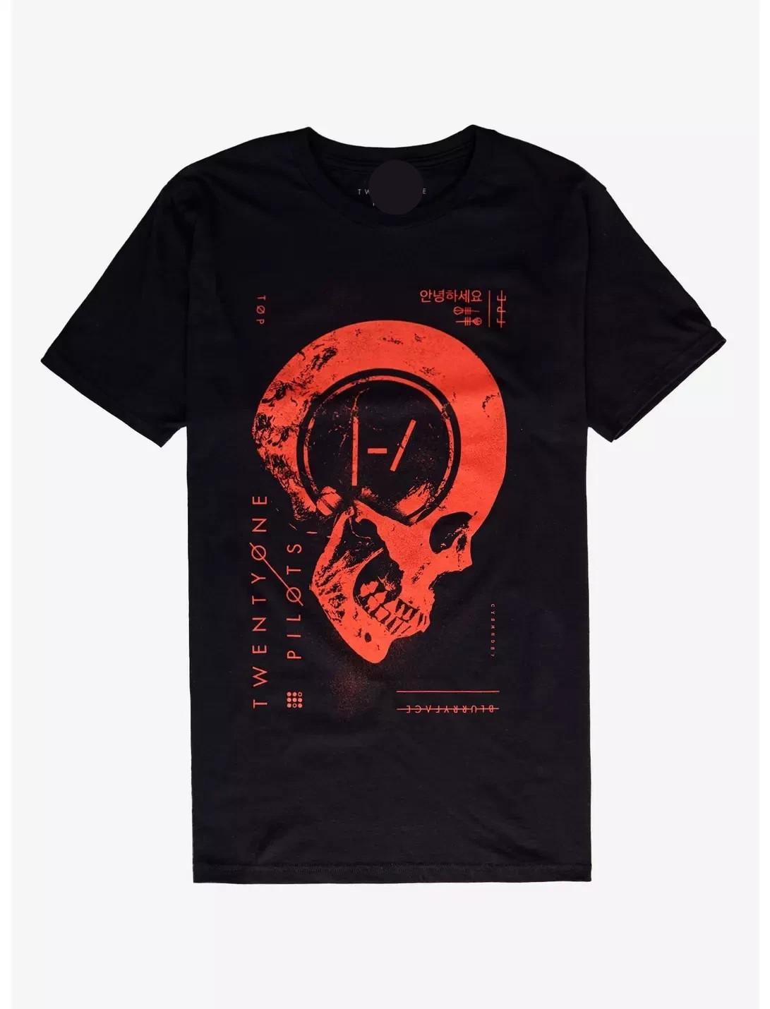 Футболка Twenty One Pilots Blurryface Skull 2025 Топы футболки Мужская Женская Унисекс Полноразмерная S-4XL 4XL