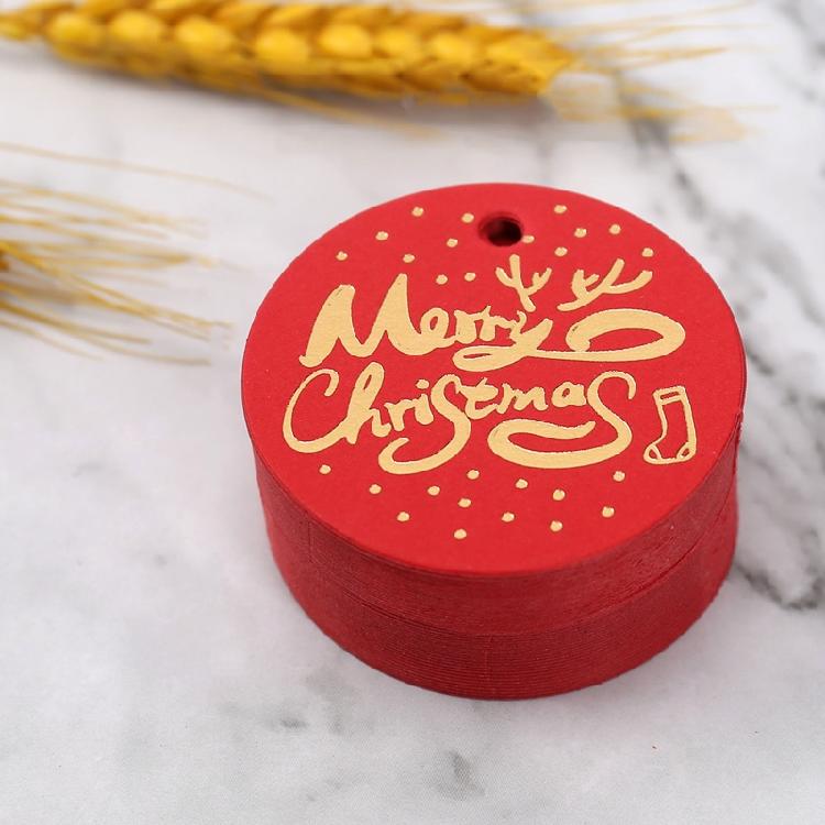 100Pieces Christmas Tag Hot Stamping Gift Tags with Smooth Surface for Xmas Gift