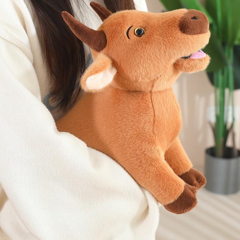 Plush Brown Cow Toy Animal Stuffed Dolls Bedroom Decoration Kids Gifts Cute