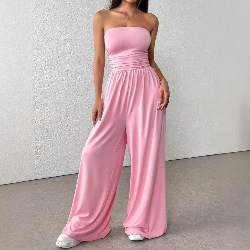 2026 Strapless Wide-leg High-waisted Jumpsuit