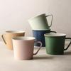 Handcrafted Ceramic Coffee Cups Household Solid Color Water Mugs with Handle Macaron-colored Cups Exquisite Couple Office Mugs