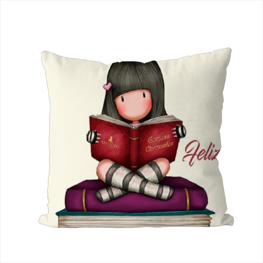 SSantoro Gorjuss Pillow Case For Car Sofa Decorative Home Doublesided Print Plush Square Throw Pillow Cushion Cover