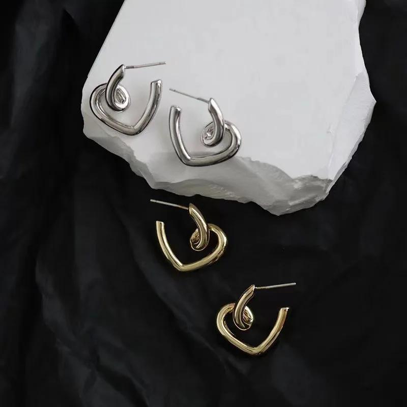 Hollow Love Heart Geometric Earrings for Women Girls Minimalist Elegant Classic Earrings Wedding Bride Jewelry Gifts