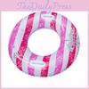 Thickened And Enlarged Inflatable Lifebuoy With Handle For Children And Adults Navy Style Pink Striped Swim Ring