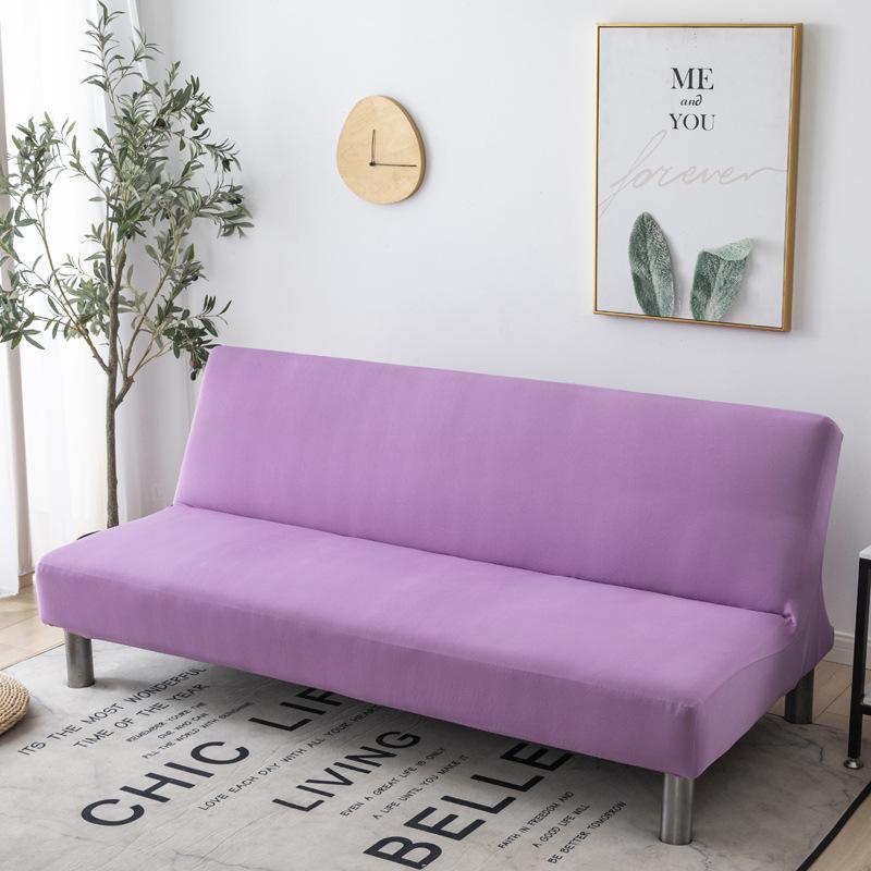 Solid Color Without Armrest Sofa Bed Cover Elastic Stretch Foldding Couch Covers Removable Washable Slipcover Living Home el