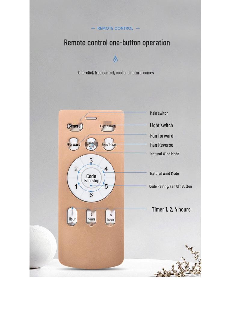 High-End Full Spectrum Ceiling Fan Light with Invisible Blades and All-Copper Motor for Restaurants and Homes