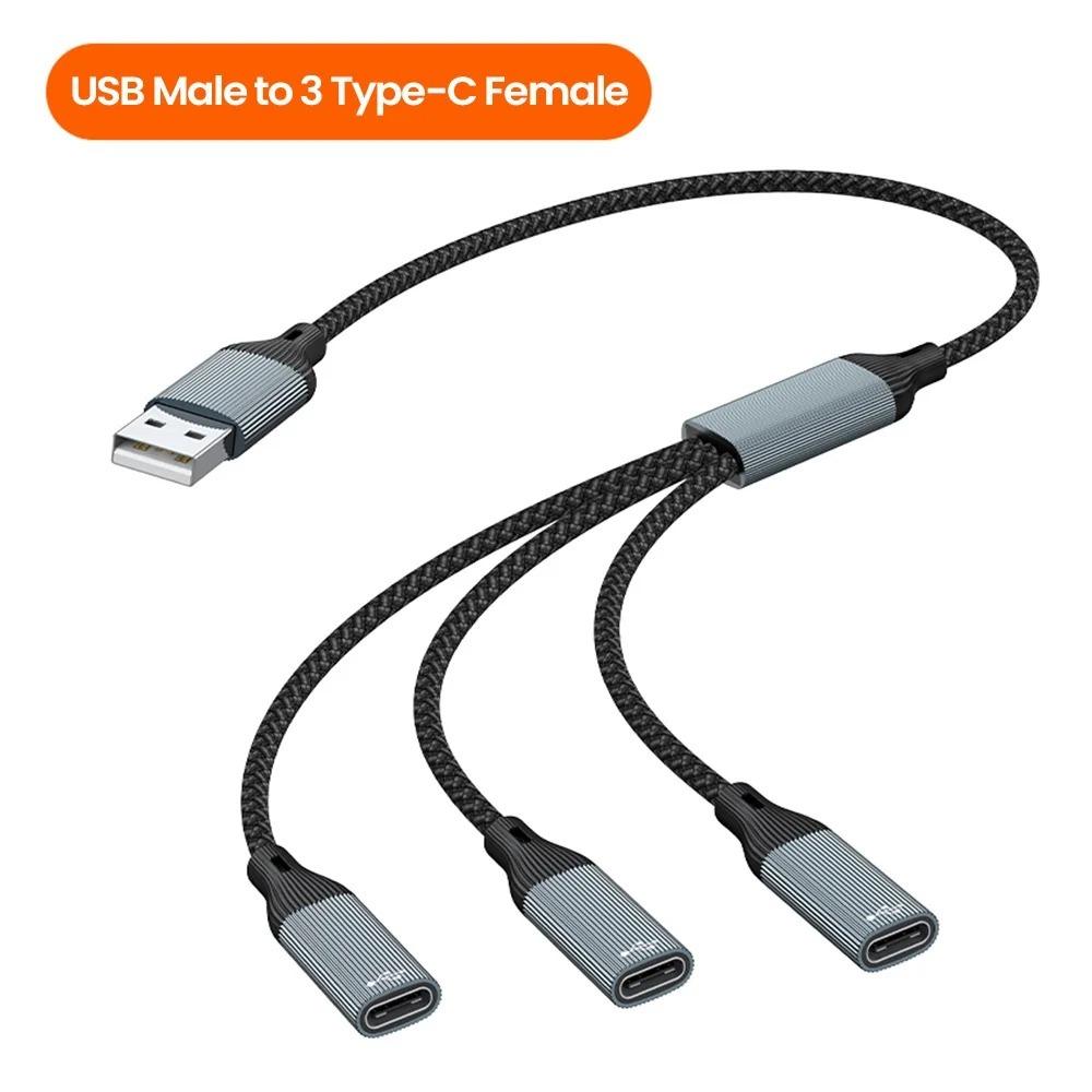 Aluminum Alloy Shell Multiple Splitter Adapter TPE Plastic USB Power Charging Hub  Power Charging