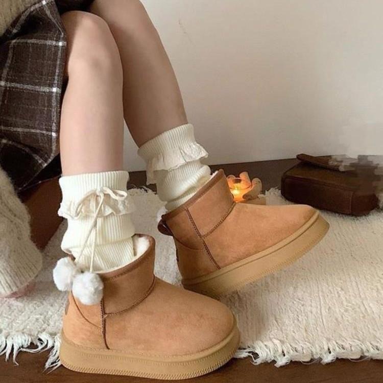 Non-slip and Cold-proof Northeast Cotton Boots, Piled and Thickened Cotton Shoes, Snow Boots 2025 Winter New Warm Cotton Shoes Women's Shoes