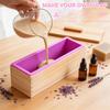 2 Pcs Rectangular Soap Mould 40 oz Handmade Soap Molds Kit with Wooden Box Easy Release Silicone Soap Mold Kit for Handmade Loaf
