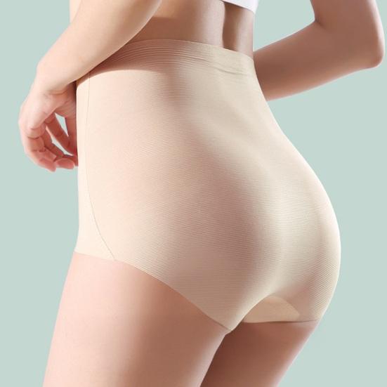 Women's Ultra Thin Ice Silk Underwear No Show Tummy Control Briefs Seamless High-Waisted Panties Full Coverage Stretch Underpants