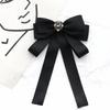 Pearl Black Ribbon Pin Beads Ribbon Badge Brooch Sweet Black Bow Necktie  Parties
