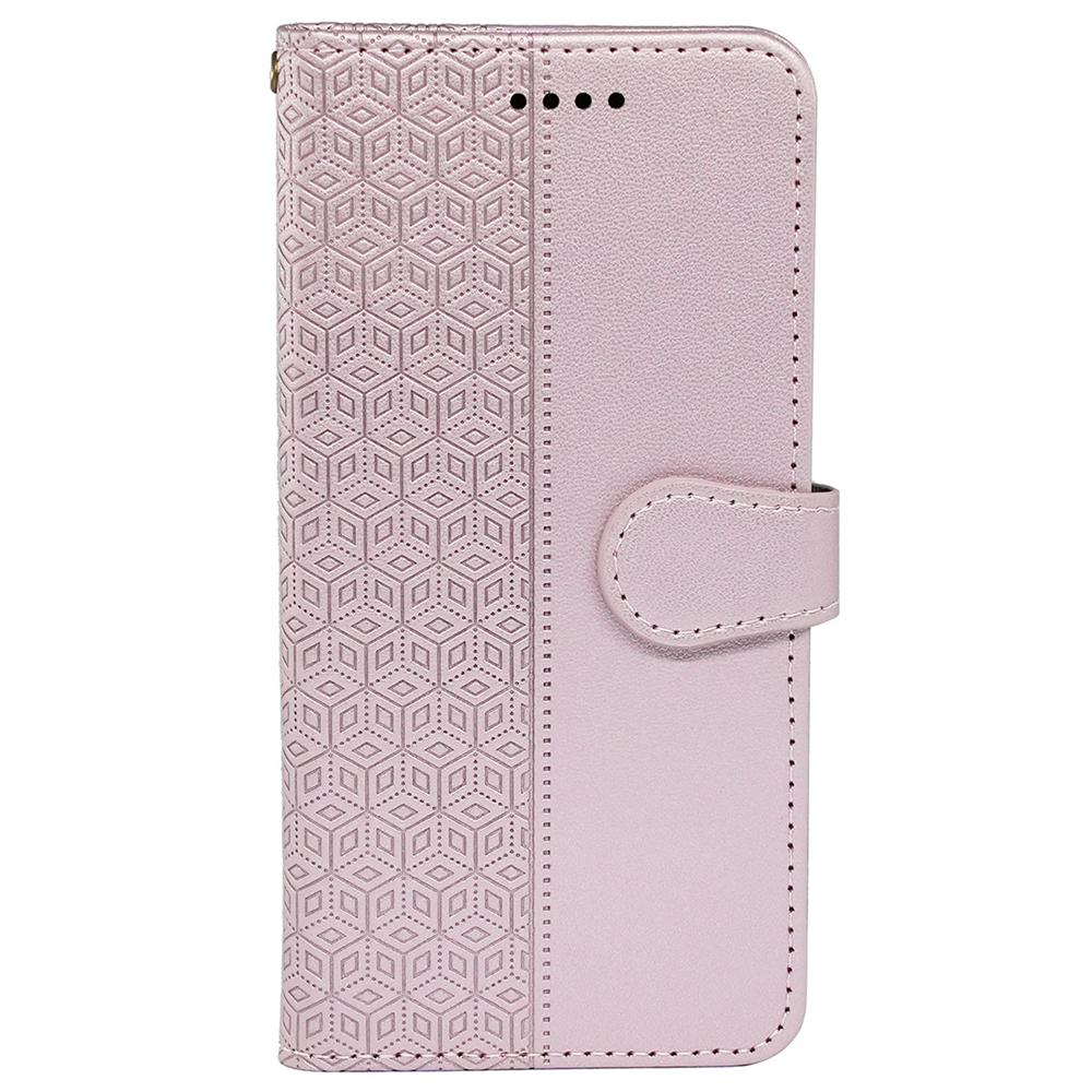For Samsung Galaxy A25 5G (Global) (161.0 x 76.5 x 8.3mm) Case Leather Flip Phone Cover Cubic Grid Imprinted