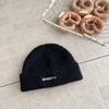 Letter Embroidered Wool Knitted Hat Women's Big Head Circumference Shows the Face Small Headgear Autumn and Winter New Warm and Cold Hat