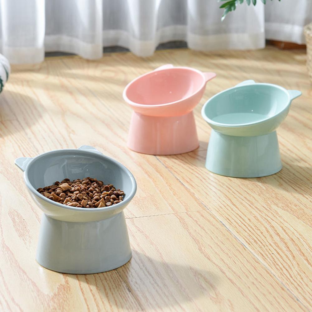 

Tilted Pet Food Bowl Anti-Dumping Pet Bowl Raised Cat Bowl Anti Vomiting Design Pet Food Water Feeder Non Slip for Cats Dogs рожевий