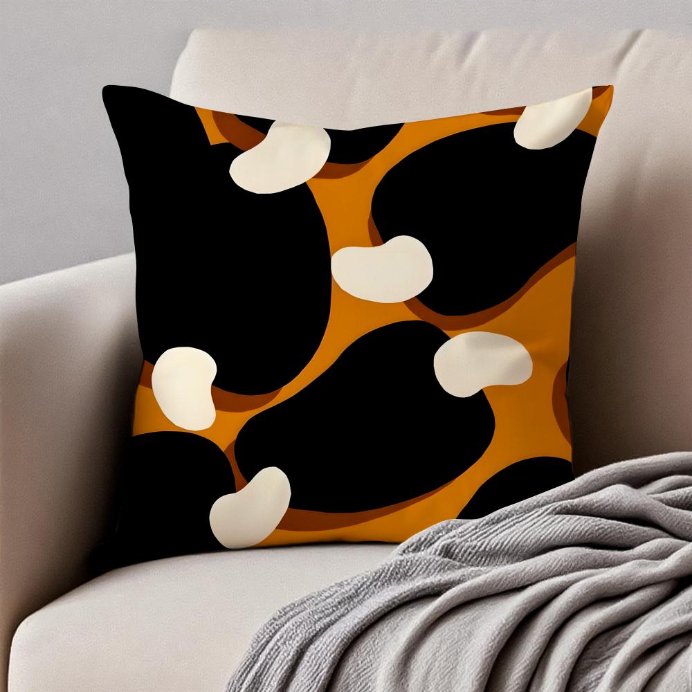 Creative Abstract Illustration Art Cushion Cover Pillowcase Antidustmite Invisible Zipper Short Plush Sofa Cushion