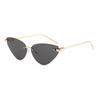 2026 Stylish Retro Cat Eye Rimless Sunglasses - Triangular Design, High-End Look, UV Protection for Women