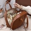 High Appearance  Large Capacity Pu Double Zipper Portable Makeup Bag Retro Travel Home Waterproof And Anti Fouling