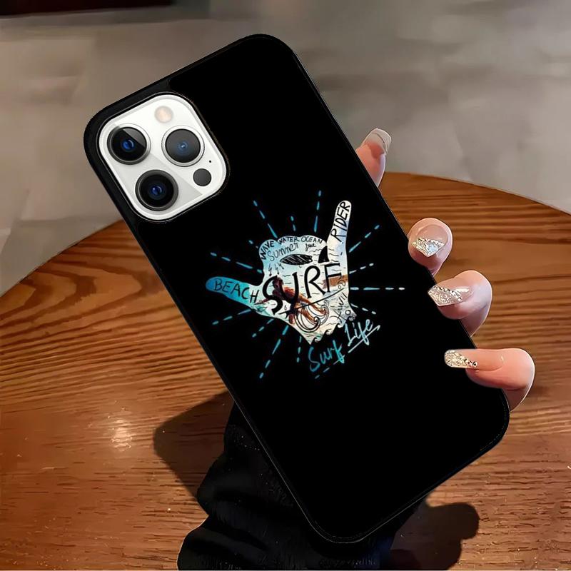 Shaka Hand Surf Hang Loose Surfing Phone Case For iPhone 17 Air 16 15 14 13 12 11 Pro Max Max Plus Bumper Case Cover