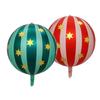New 2pcs 22Inch 4D Striped Star Aluminum Film Balloon With Red Green Spheres That Can Float In The Air For Christmas & Birthday