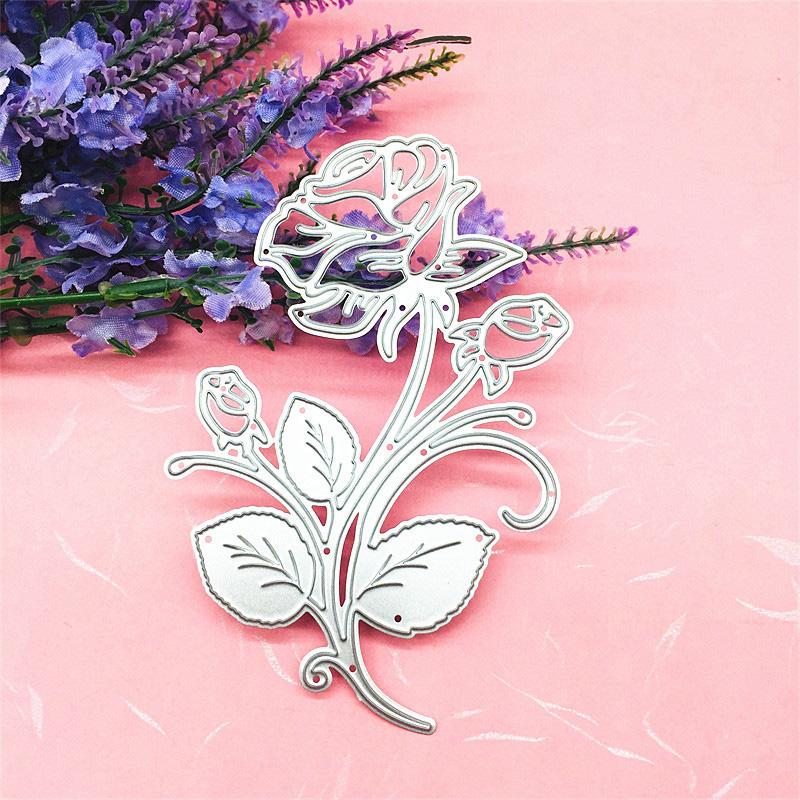 Plant Rose Flower Design Style Metal Cutting Dies DIY Scrapbooking Embossing Stencil Paper Craft Album Template