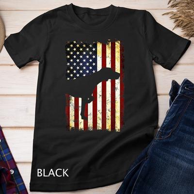 Deutsch Drahthaar Silhouette Amerikanische Flagge T-Shirt Unisex T-Shirt