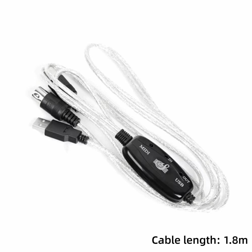 Portable MIDI to USB Converter 5 Pin MIDI Adapter Cable Durable MIDI Interface Cable
