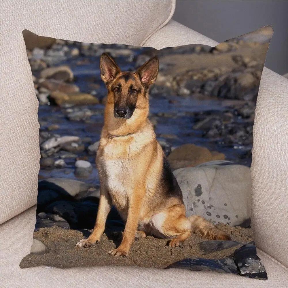 Pet Animal German Shepherd Dog Pillow Case Covers Cushion Cover for Sofa Home Decor Pillowcase