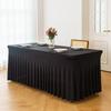 Elastic Table Cover for Wedding Banquet, 6FT Rectangular Skirt, Hotel Party