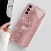 Deer Snowflake Metallic Glass Phone Case Suitable for Samsung Galaxy S26 S25 S24 S22 S21 S20 FE/Ultra/Plus Shock resistant
