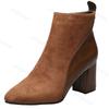 Fashion Women's Boots 2025 Autumn New Suede Dress Women Short Boots Fashion Mid-Heel Women's Ankle Boots High Heels Zapatos De Mujer