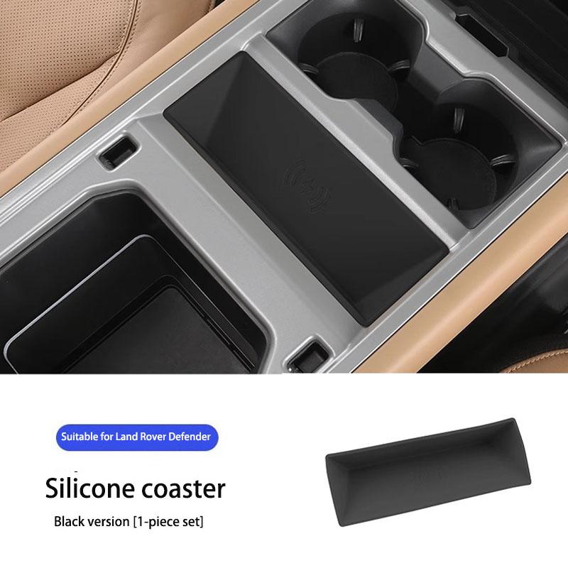 

For Land Rover Defender 2025 2026 90 110 130 Car Central Wireless Charging Pad Silicone Non-Slip Water Cup Holder Accessories