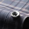 Hengyuanxiang Men's Business Casual Plaid Long-Sleeve Shirt