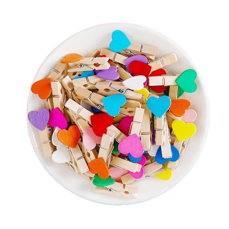 3,0 cm Herzförmige Holz-Dekorations-Foto- & Snack-Klammern