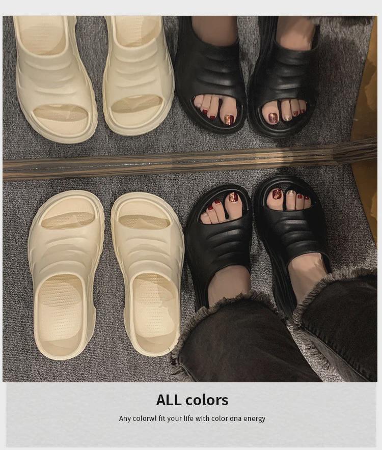 Summer Outdoor Wedge Flip-Flops: Thick-Soled High-Heeled Beach Sandals