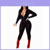 Elegant Fashion Lapel Tight-fitting Jumpsuit Sexy Woman Long Sleeve Playsuits Bodysuit