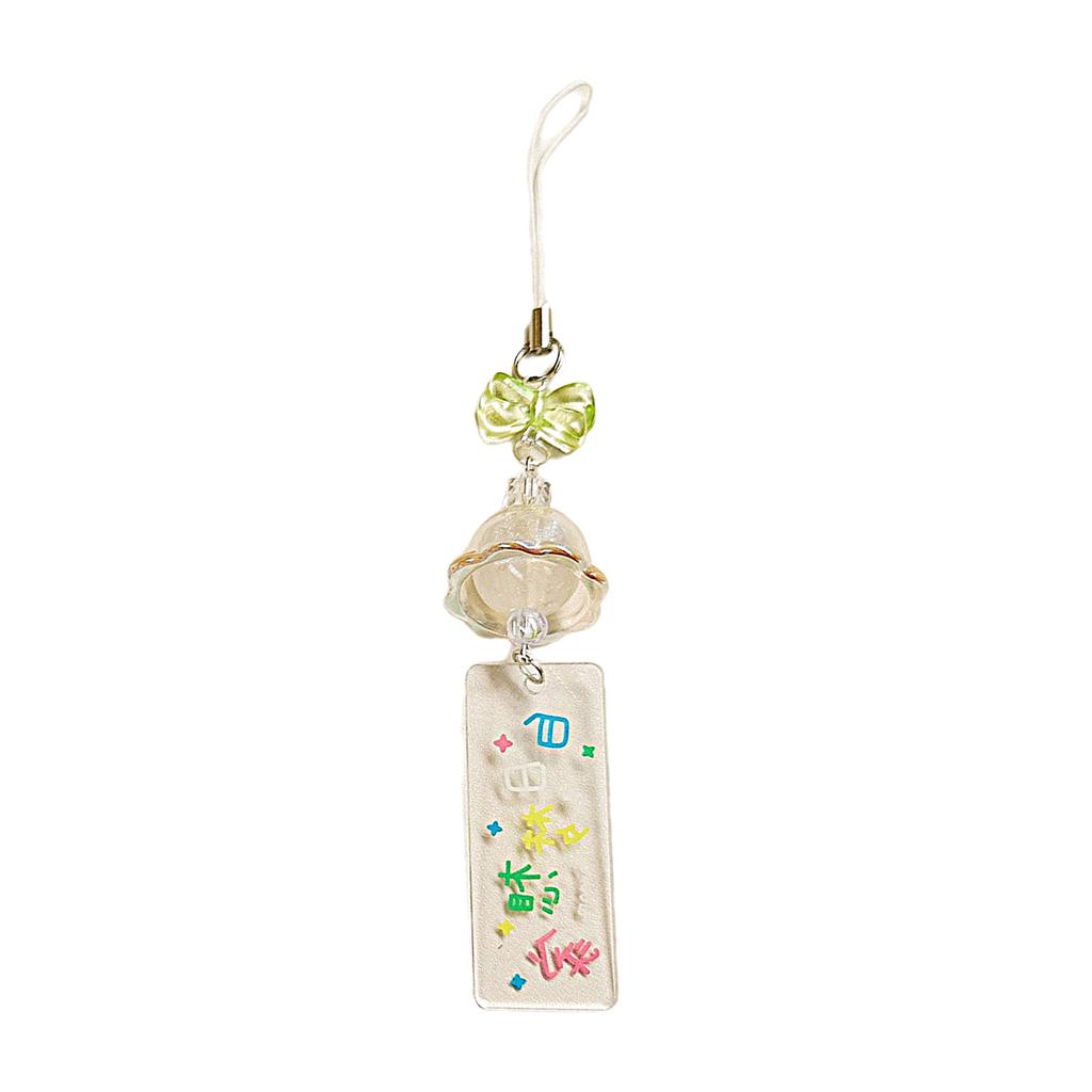 Delicate Wind Chime Phone Charm Lanyard for Women Girls Eye Catching Beaded Purse Accessory Keychain Bag Pendant