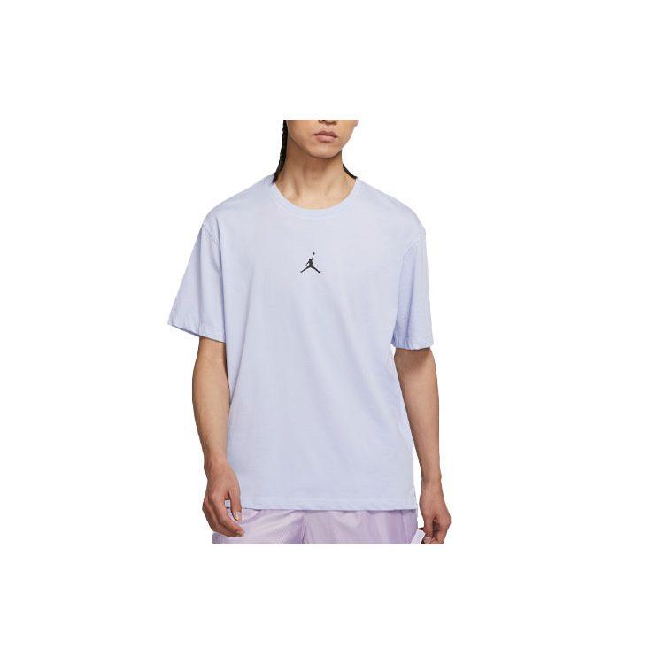 Jordan T Shirts Men's Purple Crew Neck Moderate Straight Fit DH8922-057