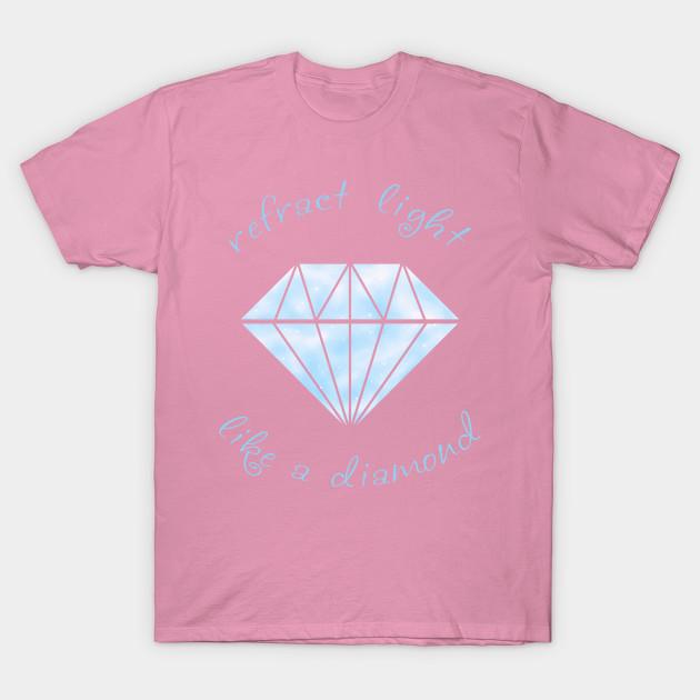 T Shirt Women Refract Light Like A Diamond Pastel Blue Harajuku Print Kawaii Tshirt Summer Short Sleeve Female T-Shirt Top Tee