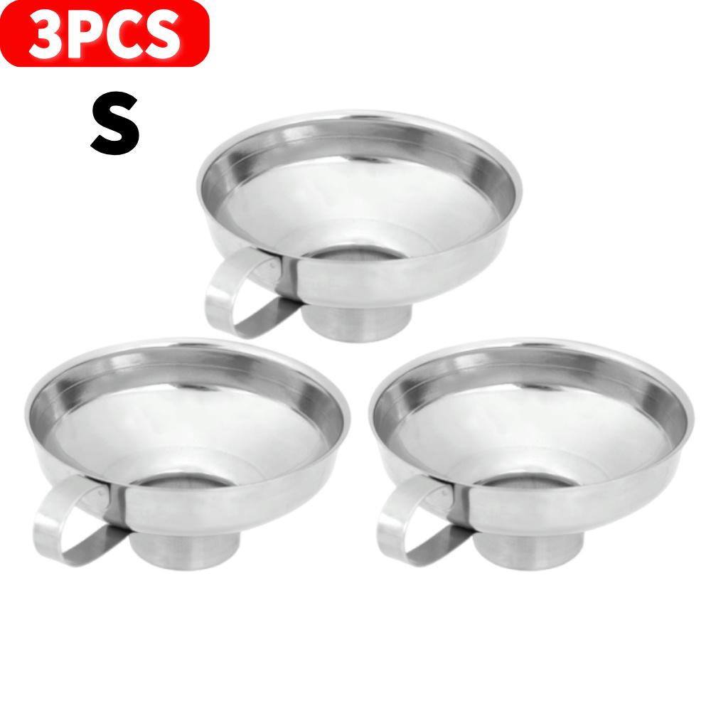 1-5Pcs Stainless Steel Wide Mouth Canning Funnel Liquid Funnel Hopper Filter Kitchen Tools Gadgets Jar Funnel Jam Salad Dressing